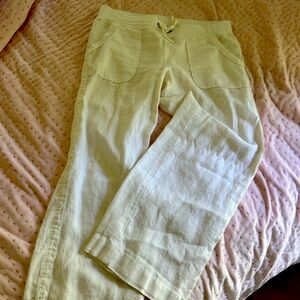 Athleta white linen pants